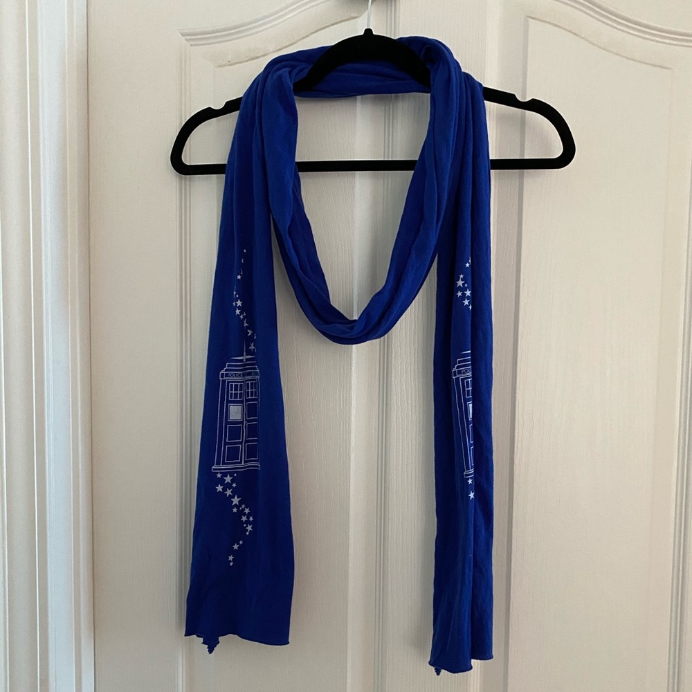 Blue Scarf with Starry Design